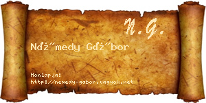 Némedy Gábor névjegykártya